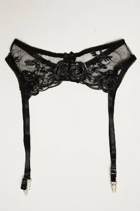 Black Embroidery Lingerie Set