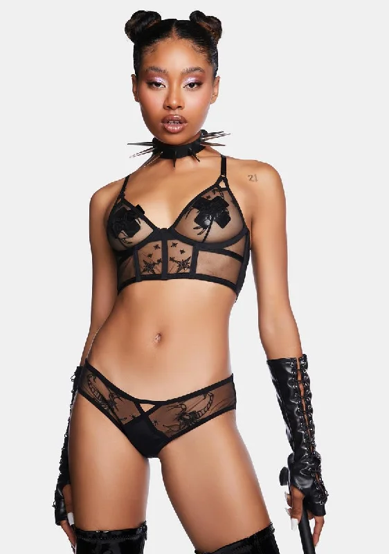 Scorpio Sheer Embroidered Bra