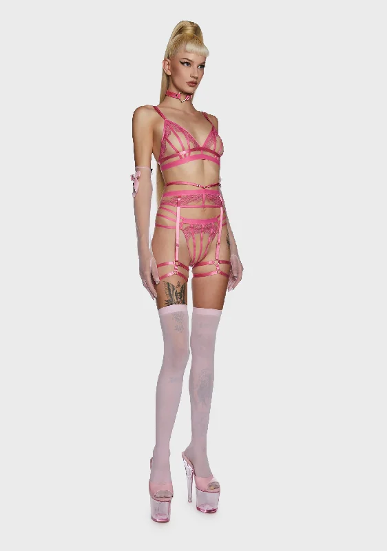 Tasha Illusion Mesh Thong - Pink