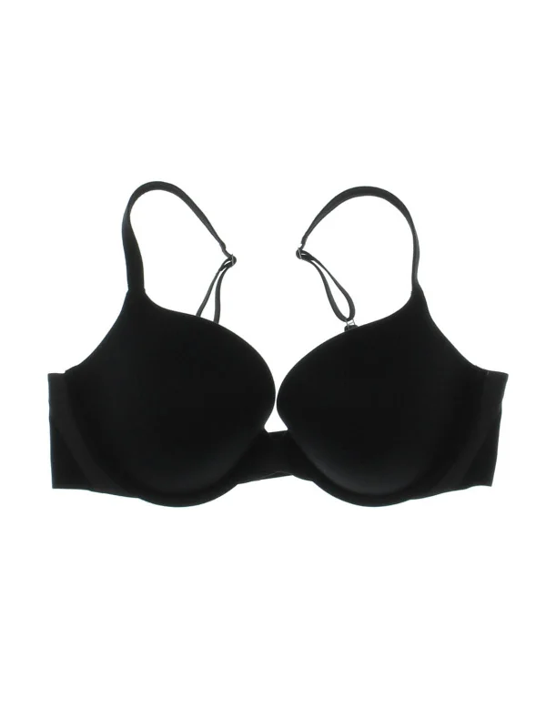 Womens Satin Push Up Plunge Bra