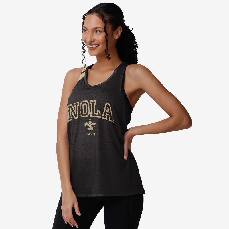 New Orleans Saints Womens Team Twist Sleeveless Top