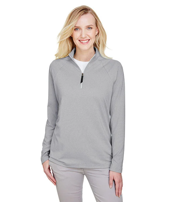 DG480W - Devon & Jones CrownLux Performance® Ladies Clubhouse Micro-Stripe Quarter-Zip