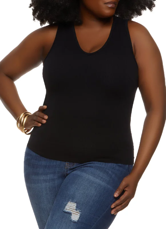 Plus Size Basic Seamless Tank Top