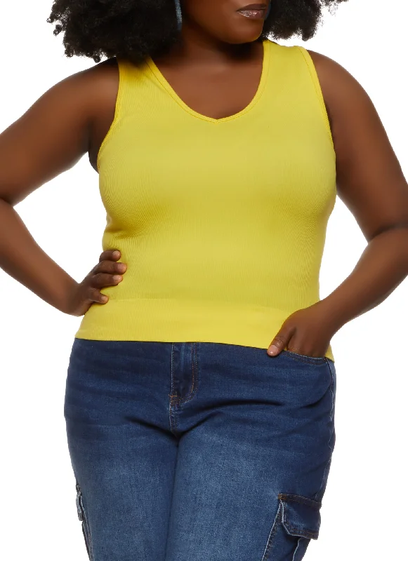 Plus Size Basic Seamless Tank Top