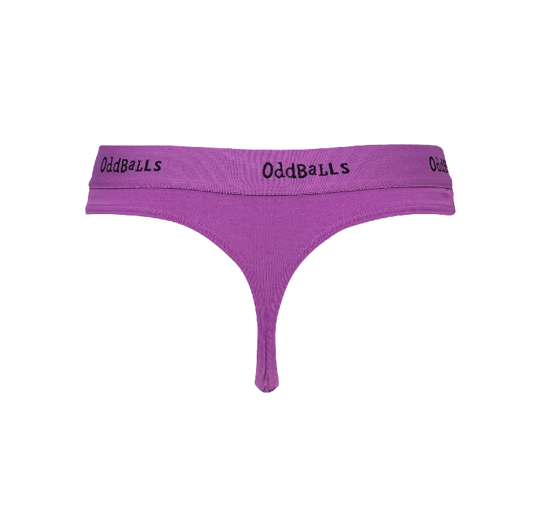 Purple & Black - Ladies Thong