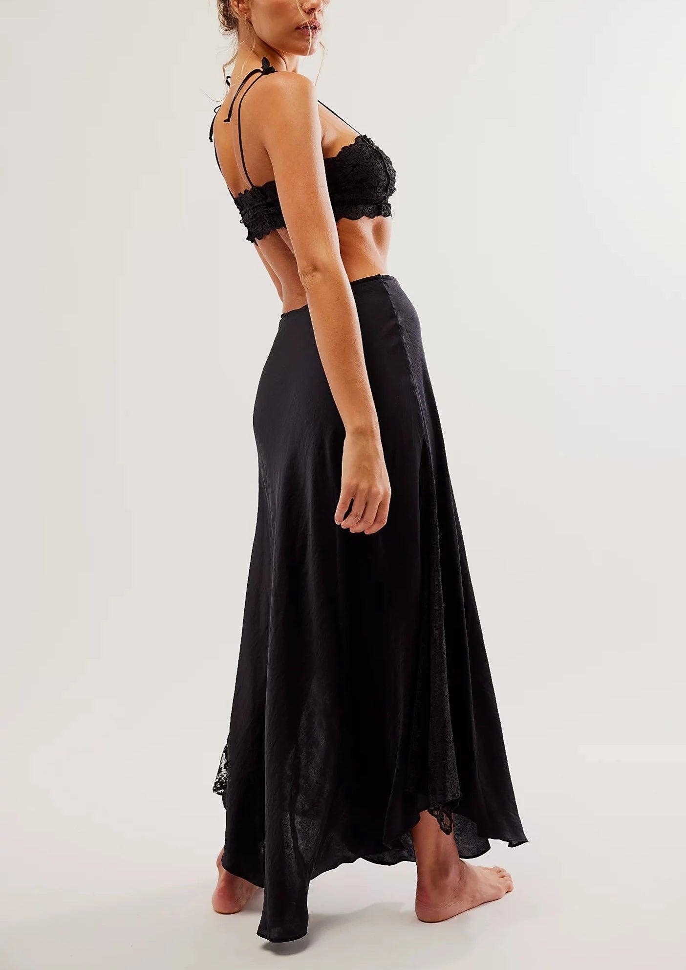 Maxi slip skirt with lace inserts Make You Mine