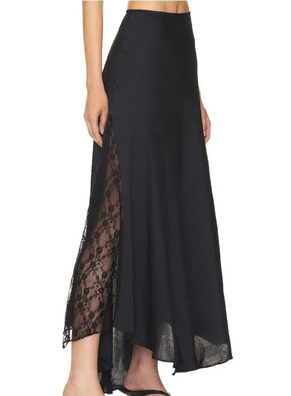 Maxi slip skirt with lace inserts Make You Mine