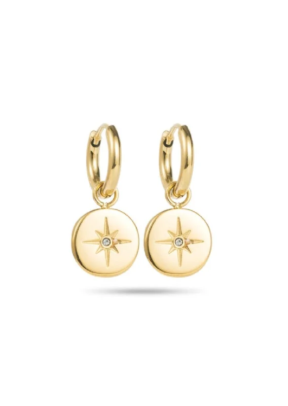 Mini Star Embossed Huggies Earrings