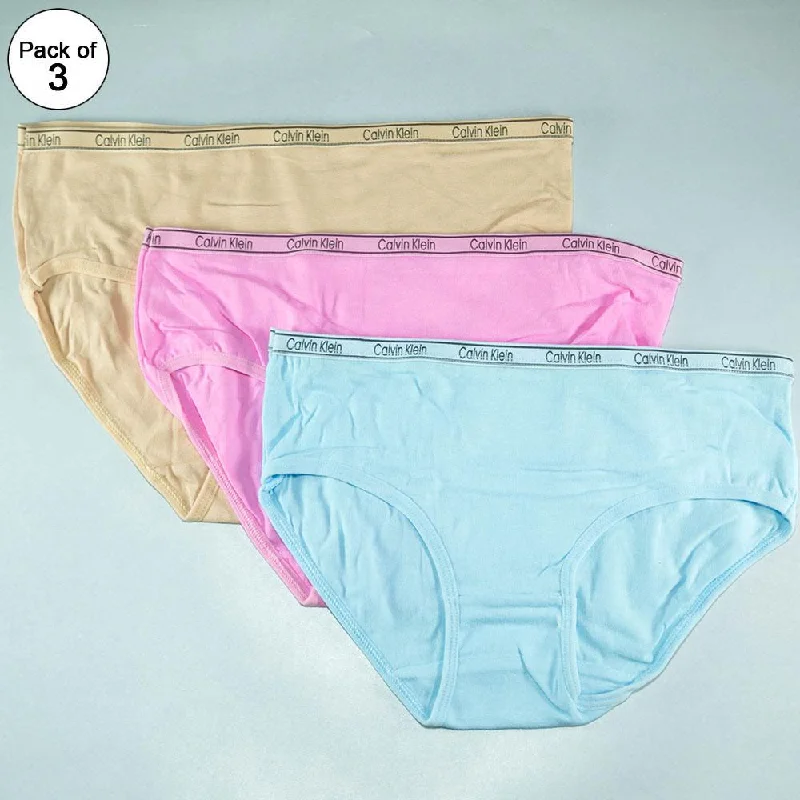 Pack of 3 - CK Plain Panty - Flourish CK Plain Panty Mix Colors - 777, 888, 999